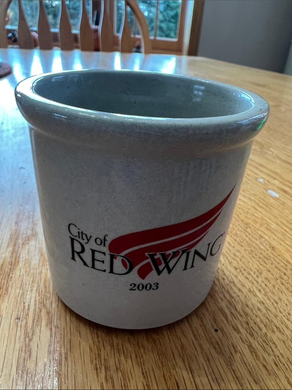 A 2003 commemorative mini stoneware crock for the City of Red Wing.
